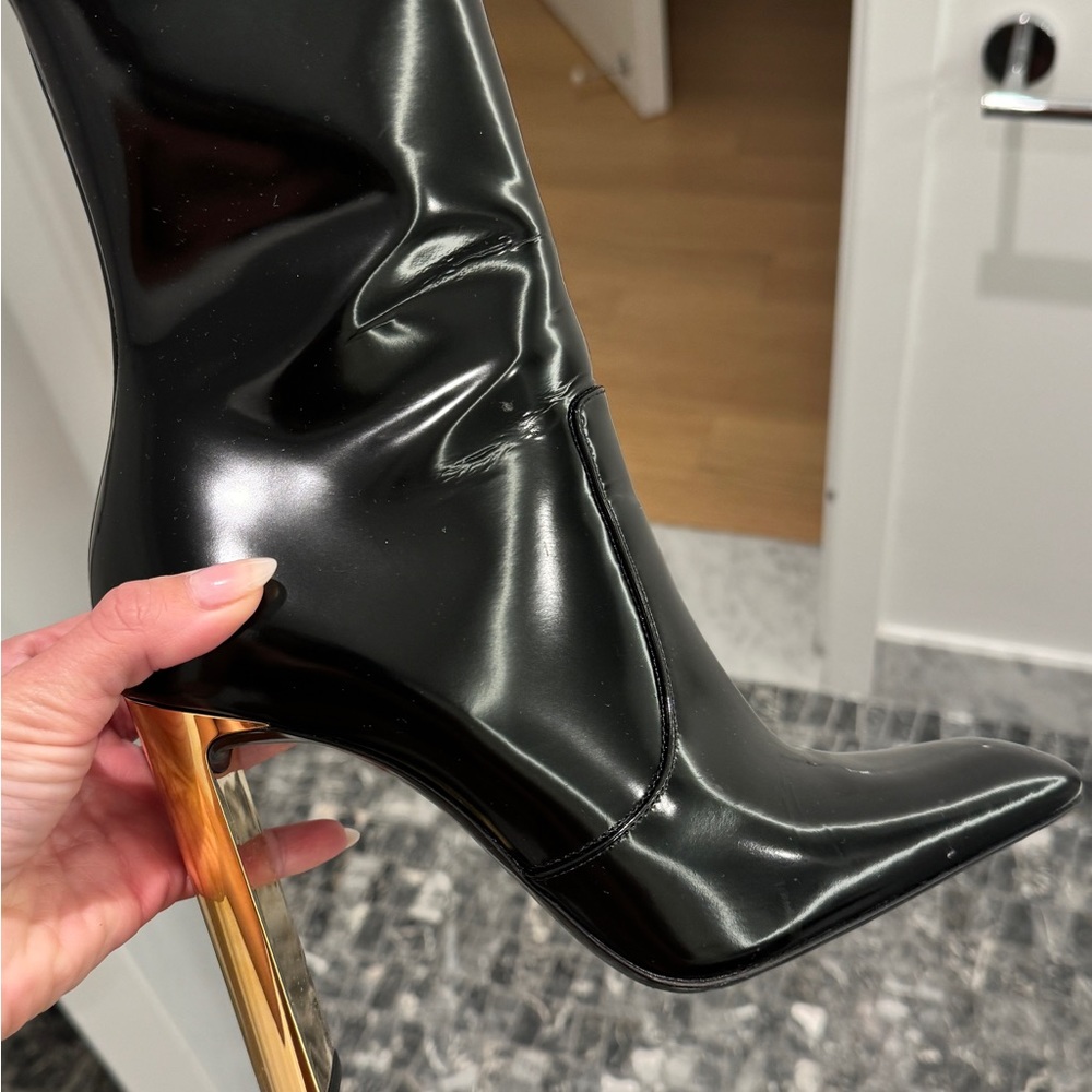SAINT LAURENT BOOT GOLD HEEL SIZE 37